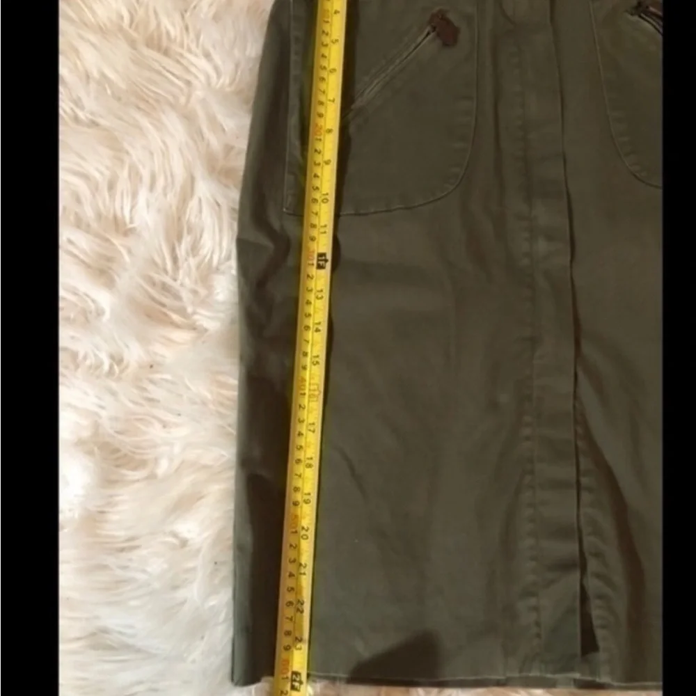 Christopher & Banks Skirt Khaki Green Stretch Casual